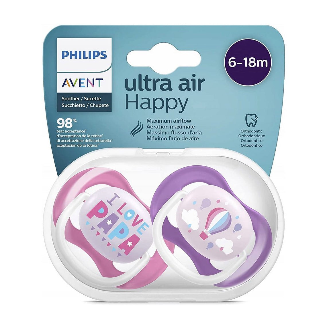 Avent Ultra Air Happy Pacifier 6-18m - Bloom Pharmacy