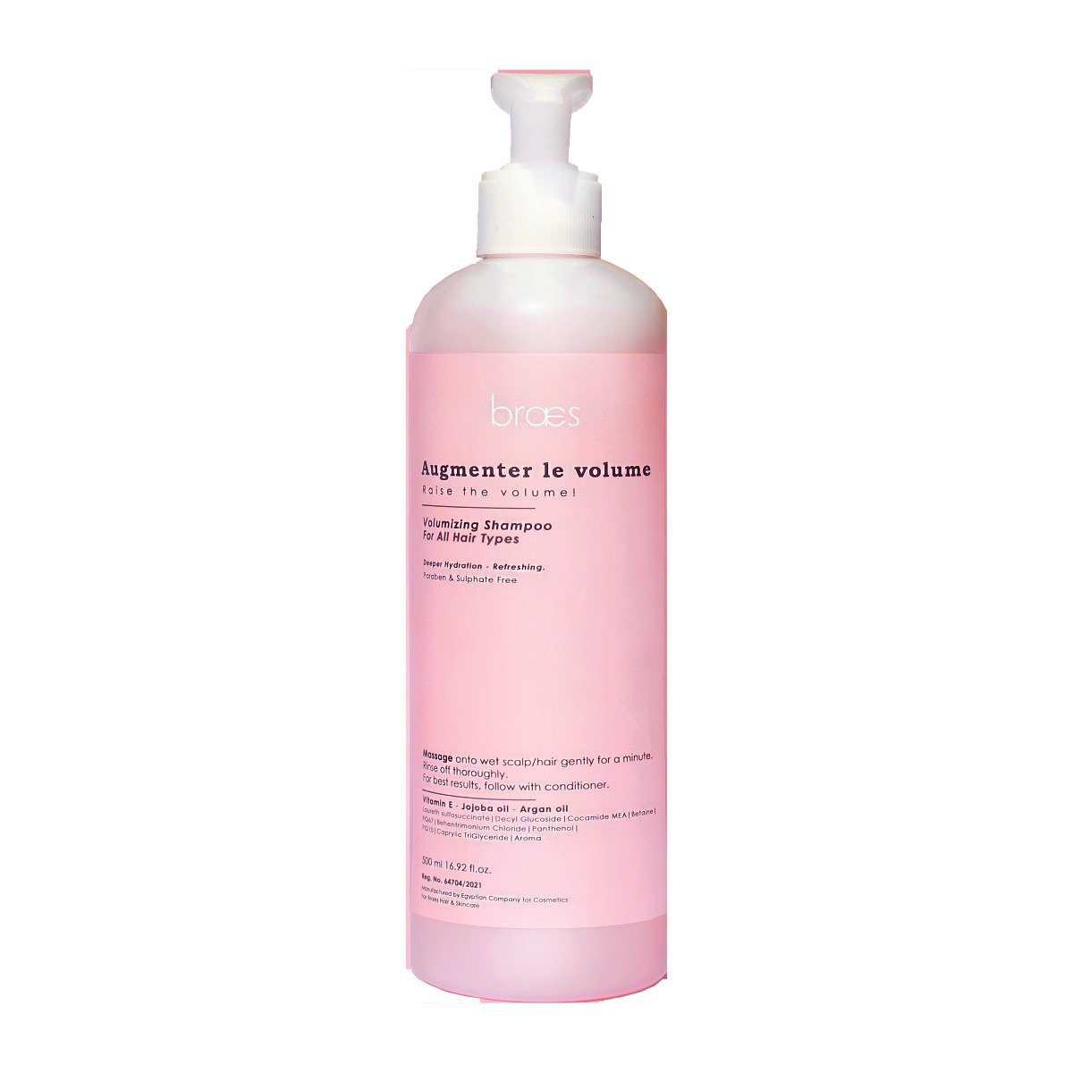 Braes Volumizing Shampoo For All Hair Types - 500ml - Bloom Pharmacy