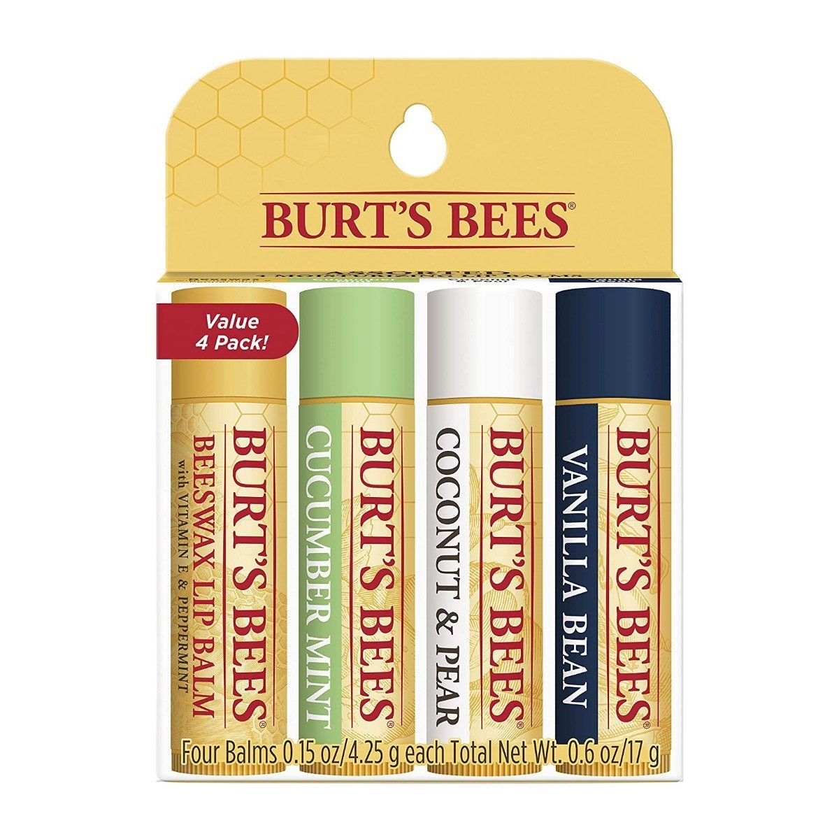 Burt's Bees Assorted Moisturizing Lip Balms - 4 Pack - Bloom Pharmacy