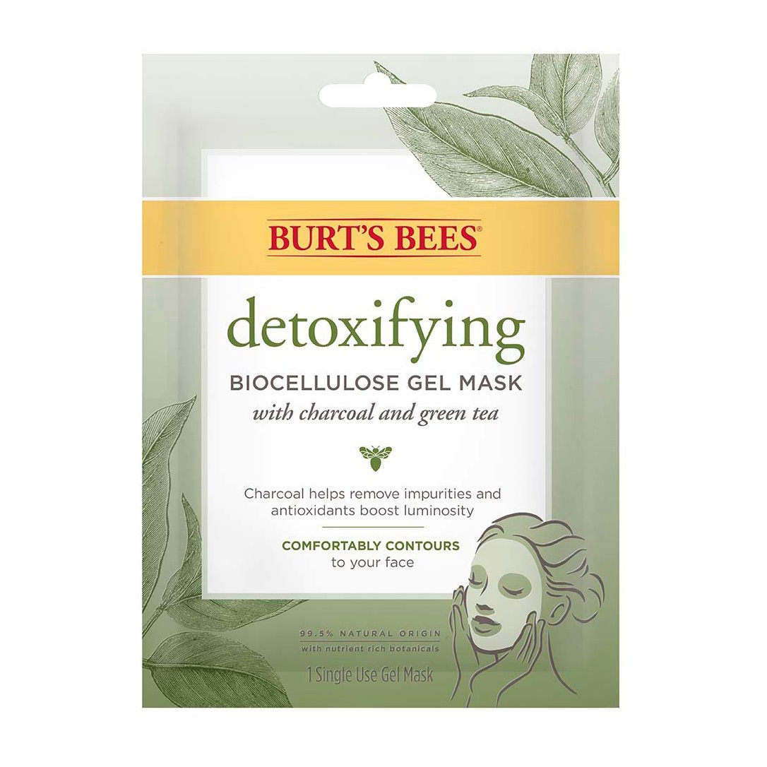 Burt's Bees Detoxifying Biocellulose With Charcoal and Green Tea Gel Mask – 1 Mask - Bloom Pharmacy