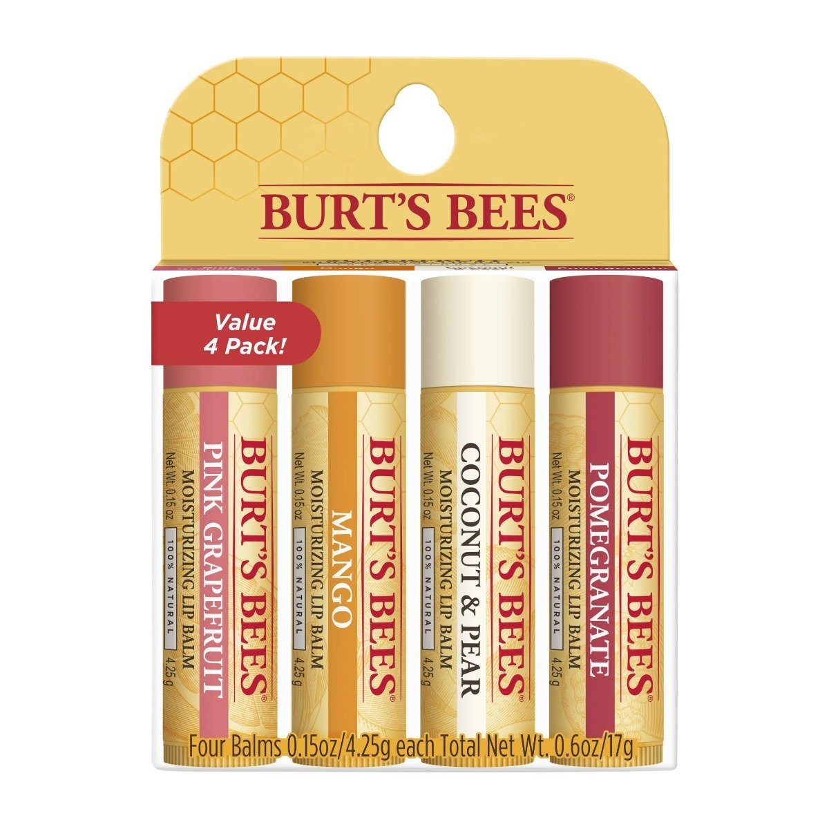 Burt's Bees Superfruit Grape Lip Balm - 4 Pack - Bloom Pharmacy