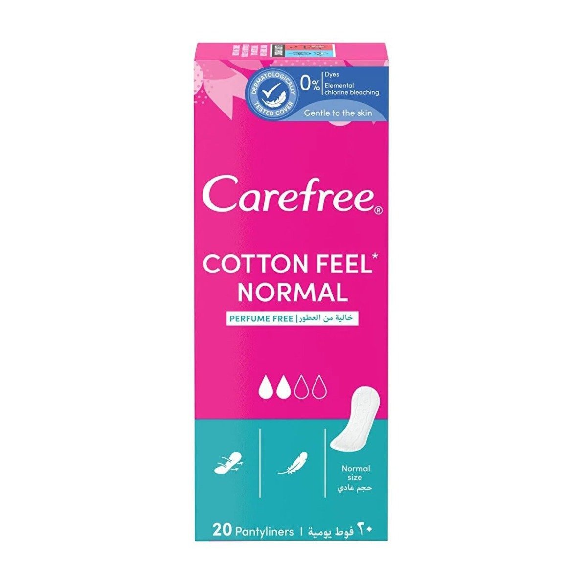 Carefree Cotton Feel Normal Pantyliners – 20pcs - Bloom Pharmacy