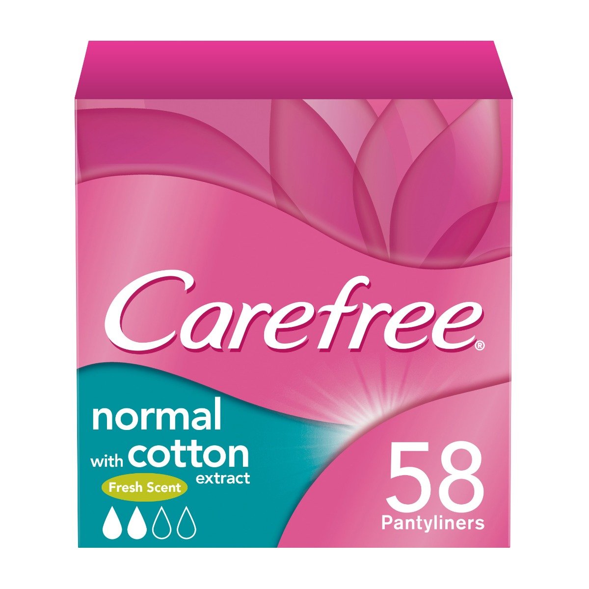 Carefree Normal With Cotton Extract Fresh Scent Pantyliners - 56pcs - Bloom Pharmacy