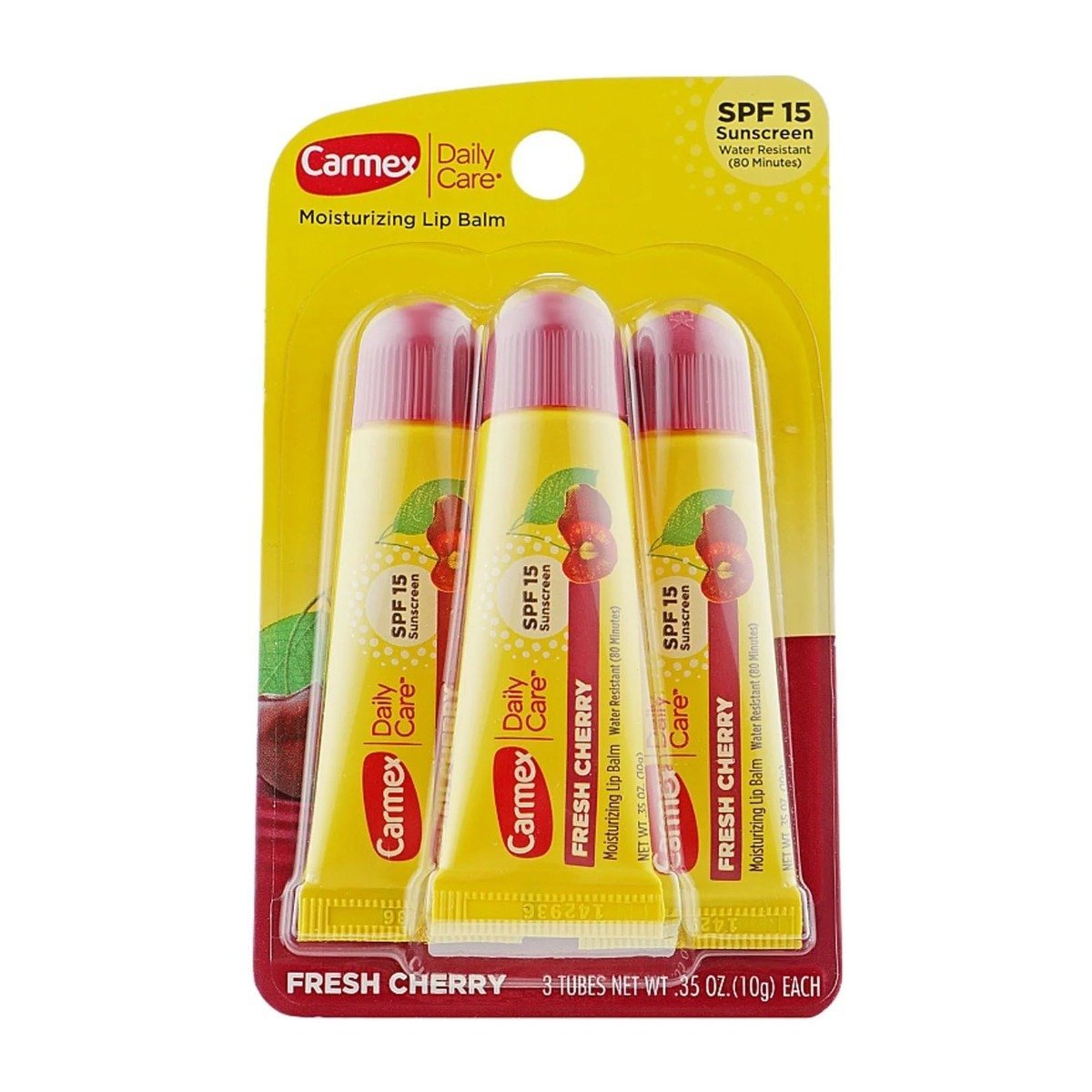 Carmex Cherry Moisturizing Lip Balm Tubes With SPF 15 3pcs – 10gm - Bloom Pharmacy