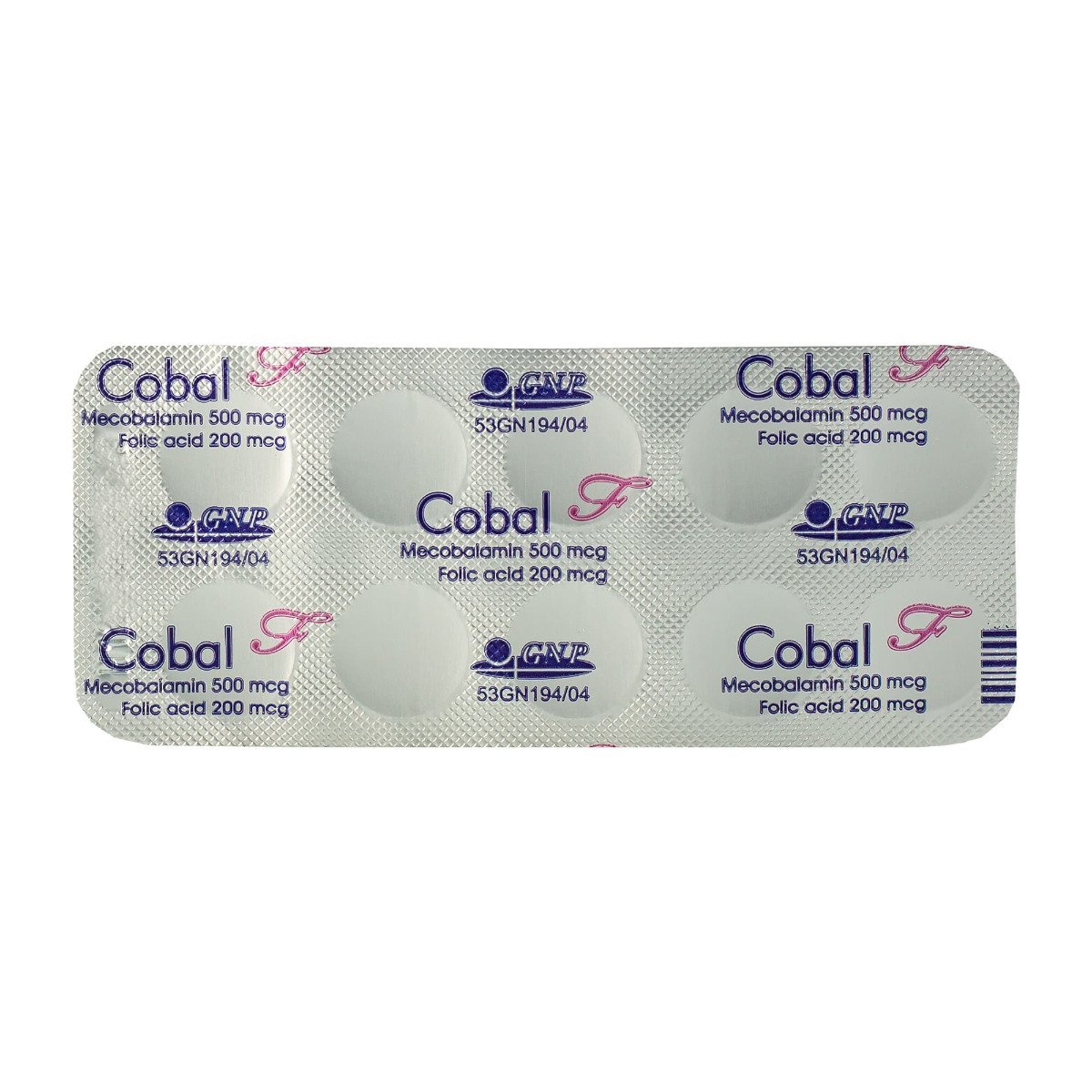 Cobal F 500 mcg-200 mcg - 30 Tablets - Bloom Pharmacy