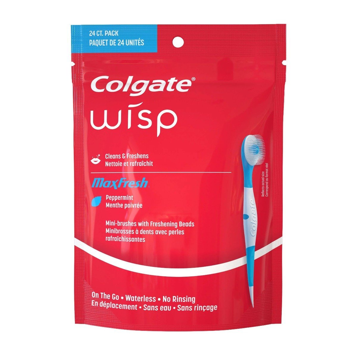 Colgate Max Fresh Wisp Disposable Mini Toothbrush and Peppermint - 24 Count - Bloom Pharmacy