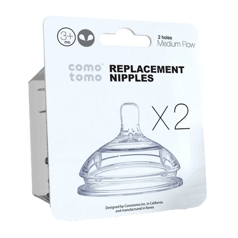 Comotomo Medium Flow Silicone Replacement Nipple 3m+ - 2 Count - Bloom Pharmacy