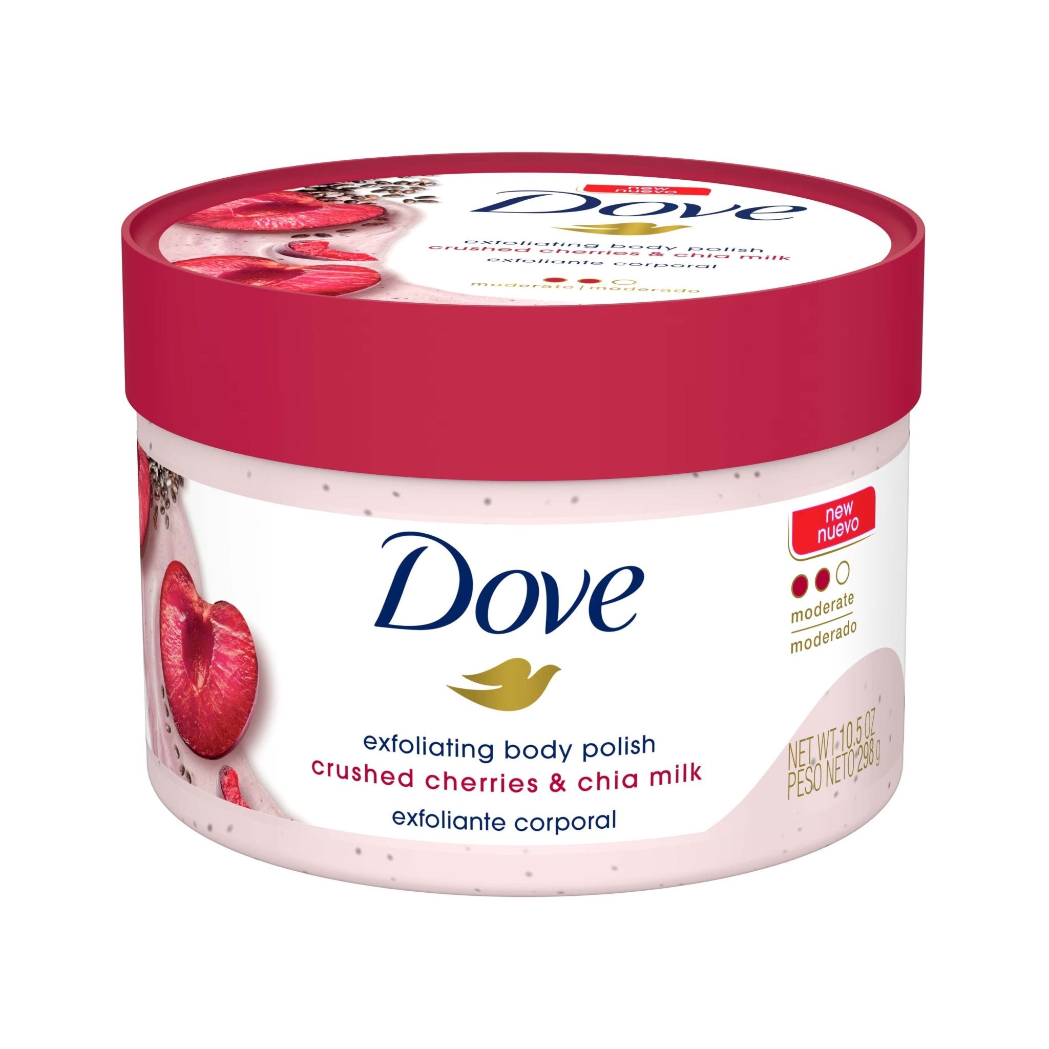 Dove Exfoliating Body Polish 298gm - Crushed Cherries & Chia Milk - Bloom Pharmacy
