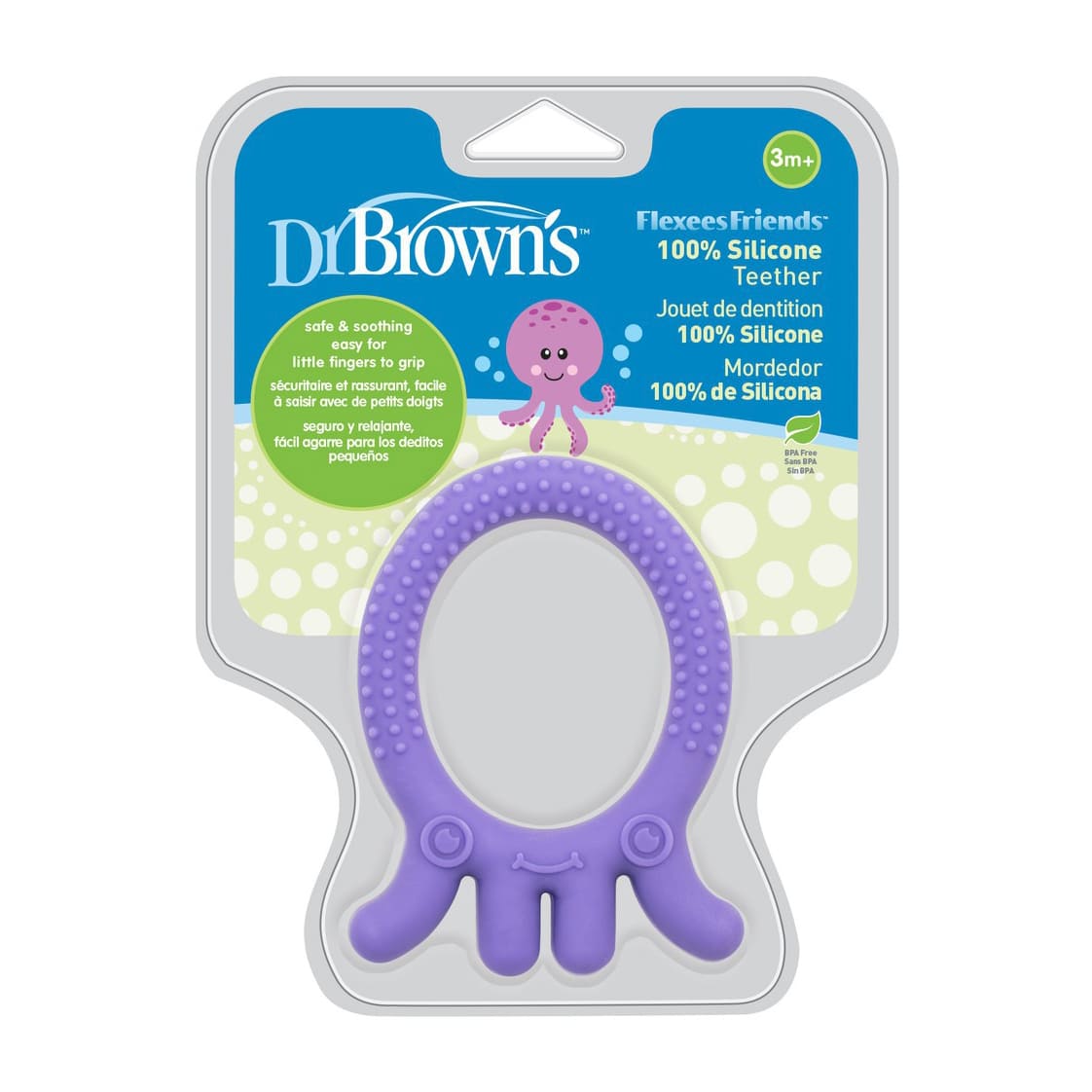 Dr. Brown's Flexees Friend’s Octopus Teether 3m+ - Purple - Bloom Pharmacy