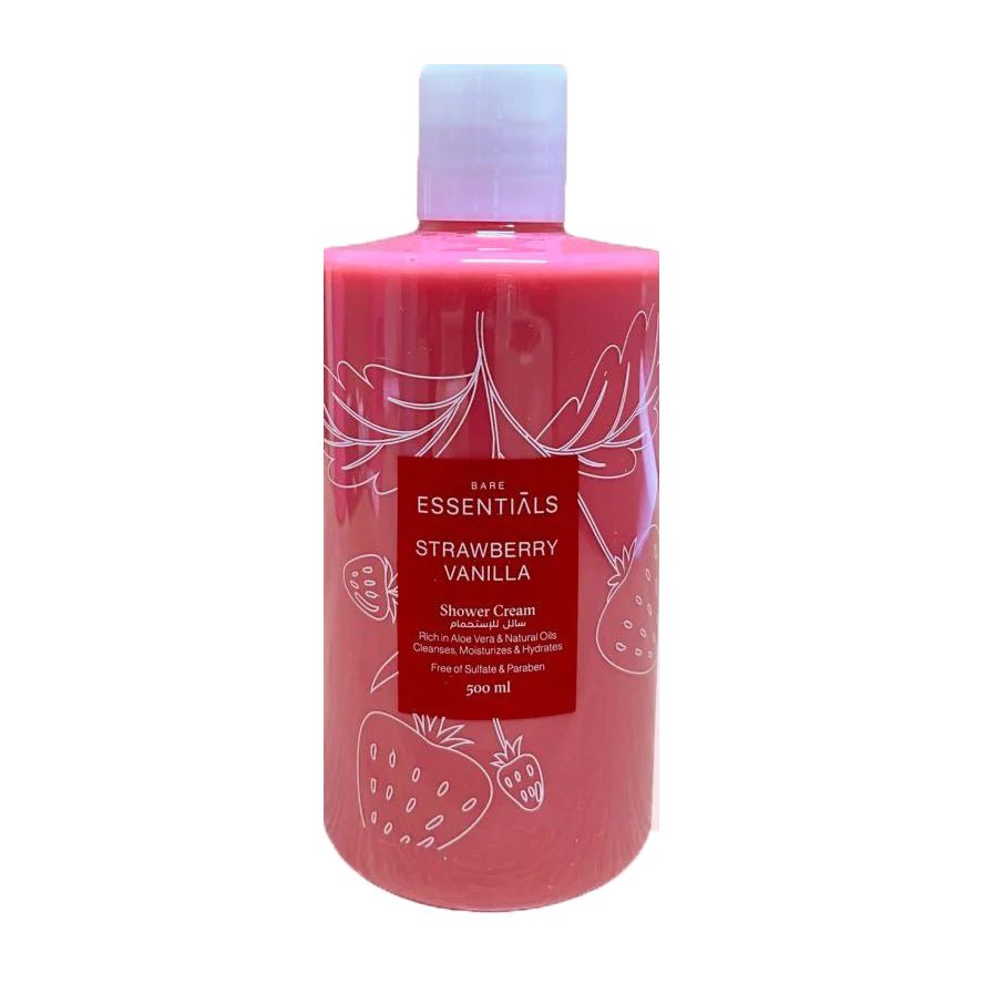 Essentials Strawberry Vanilla Shower Cream – 500ml - Bloom Pharmacy