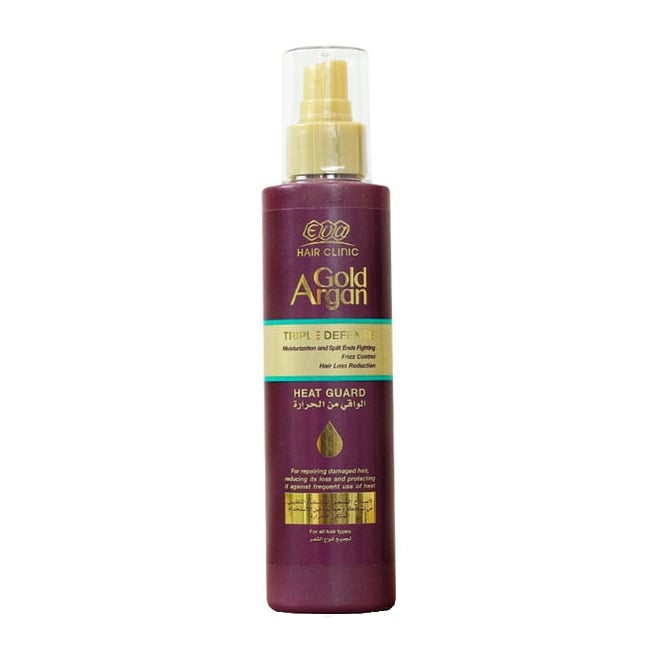 Eva Hair Clinic Gold Argan Triple Defense Heat Guard – 200ml - Bloom Pharmacy