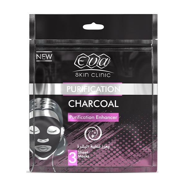 Eva Skin Clinic Anti-Ageing Charcoal Purification Enhancer Sheet Mask - 3 Masks - Bloom Pharmacy