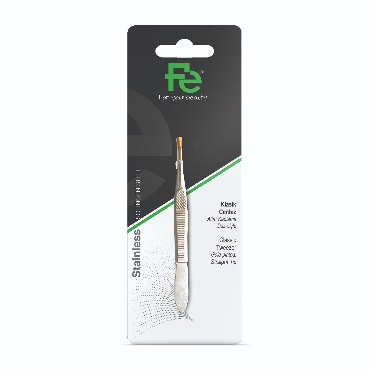 Fe Classic Tweezer Gold Plated Straight Tip - Bloom Pharmacy