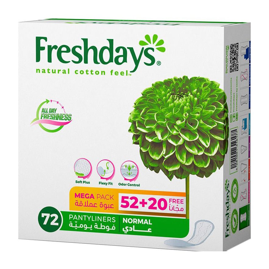 Freshdays Natural Cotton Feel Daily Comfort Normal - 72 Pantyliner - Bloom Pharmacy