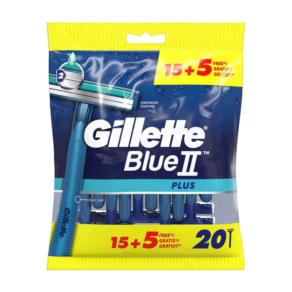 Gillette Blue II Plus Disposable Razors 15 + 5 Free Razors | Bloom Pharmacy
