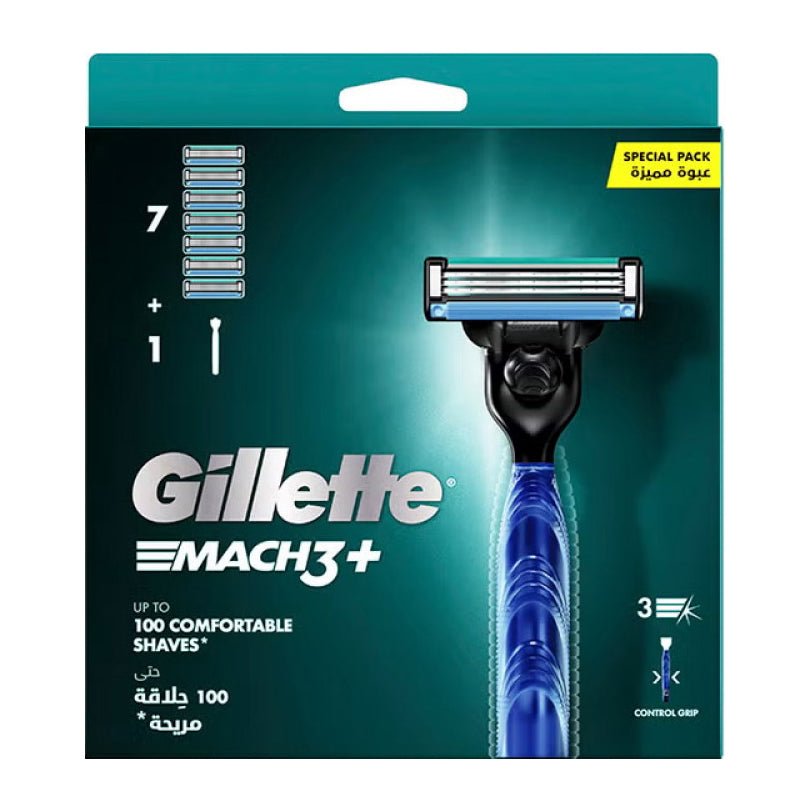 Gillette Mach3+ Special Pack 7 Blades + 1 Shaver - Bloom Pharmacy