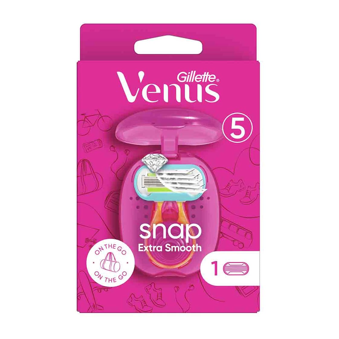 Gillette Venus Snap Extra Smooth Travel Size 1 Blade - Pink - Bloom Pharmacy