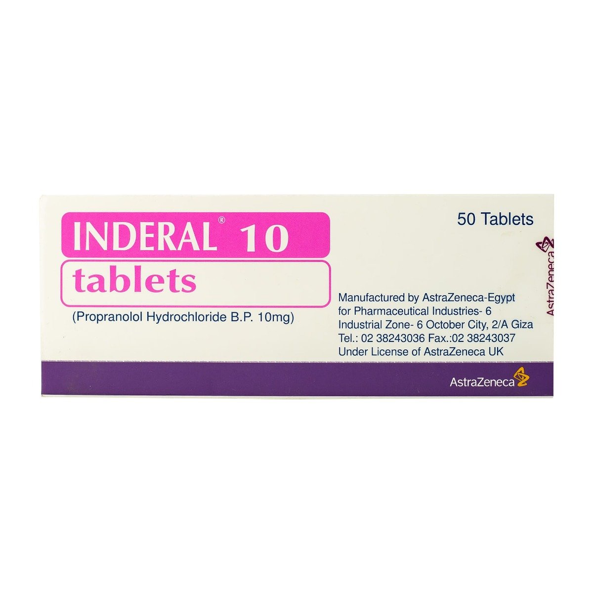 Inderal 10 mg - 50 Tablets