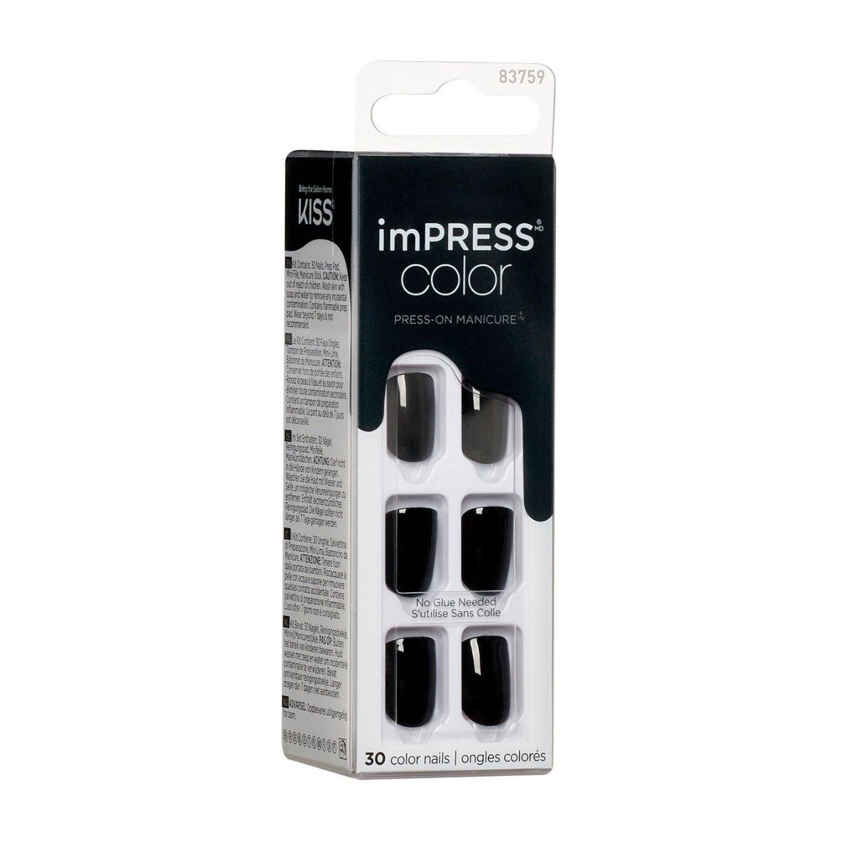 Kiss Impress Color 020 All Black Nails – 83759 - Bloom Pharmacy