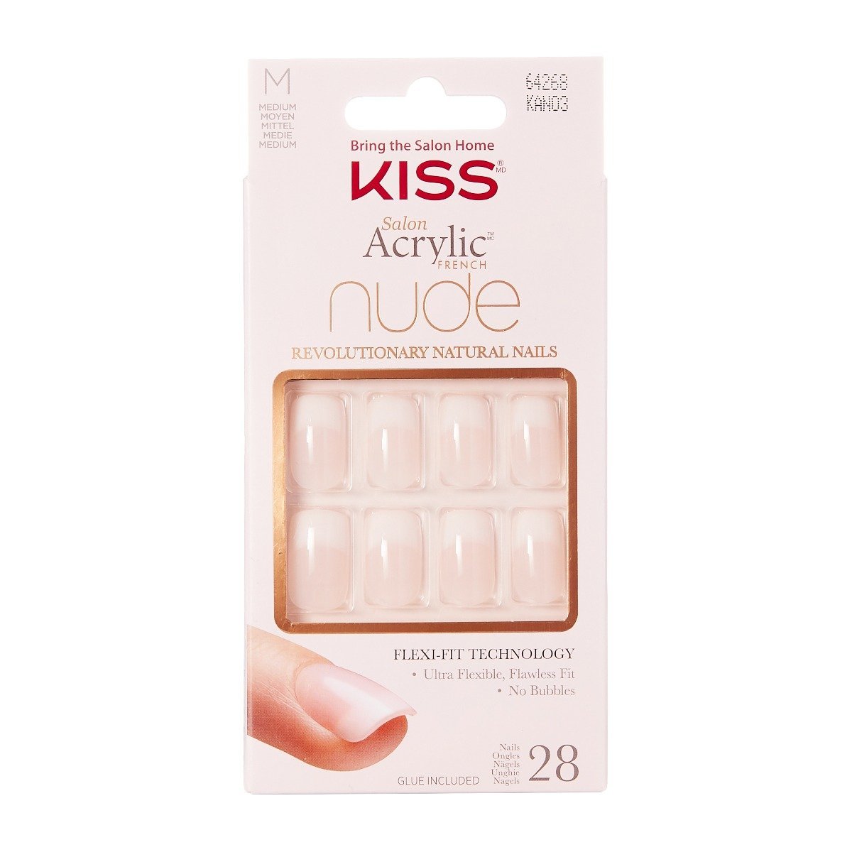 Kiss Salon Acrylic Nude Medium Nails KAN03 - 64268 - Bloom Pharmacy