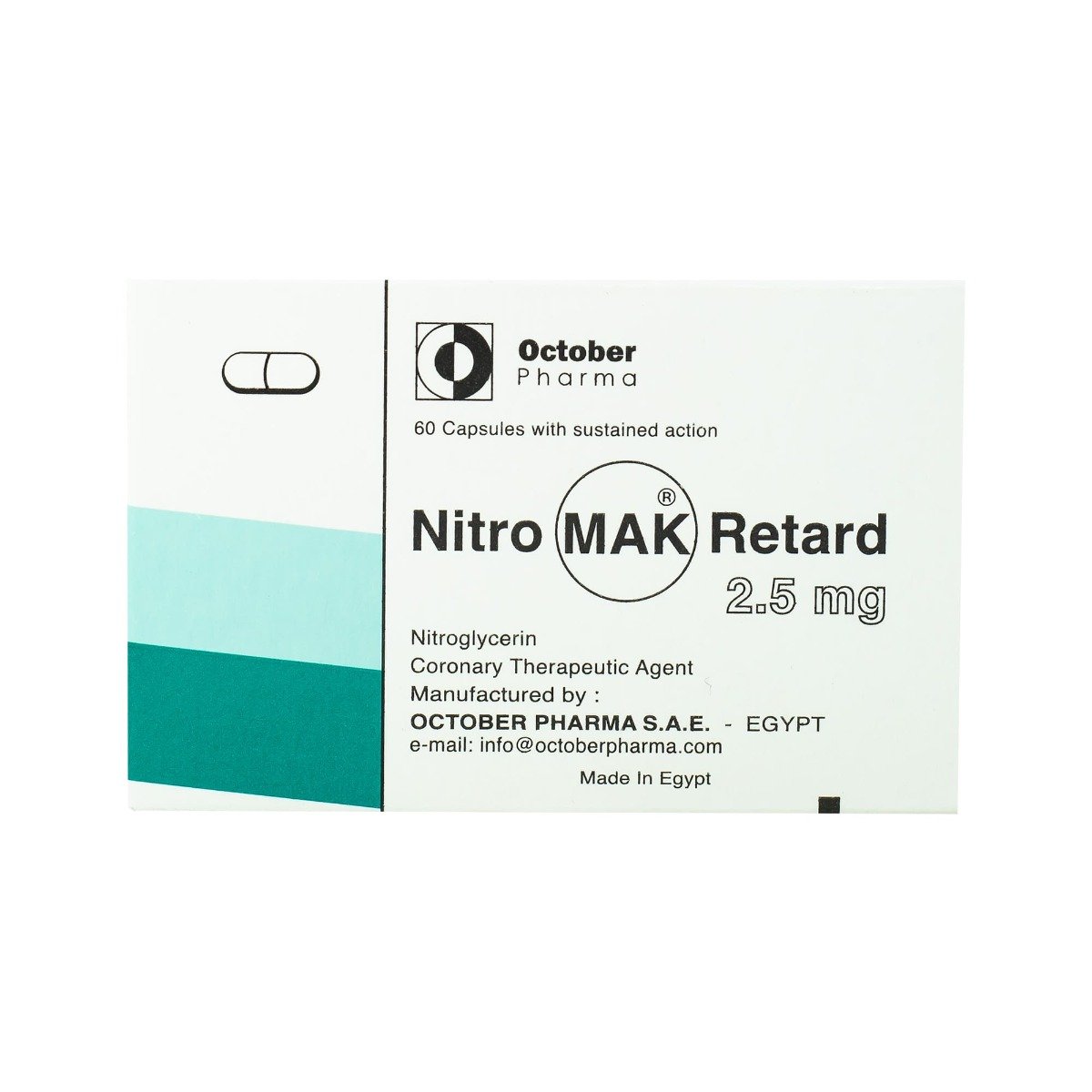 Nitromak Retard 2.5 mg - 60 Capsules - Bloom Pharmacy