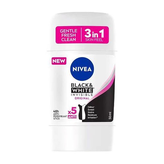 Nivea Women Black & White Invisible Original 48H Anti-Perspirant Stick - 50ml - Bloom Pharmacy