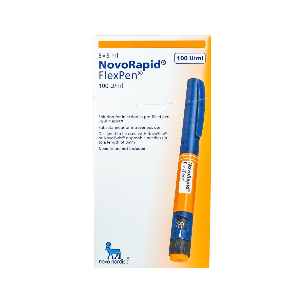 Novorapid Flexpen 100 IU-ml 3 ml - 5 Pens - Bloom Pharmacy