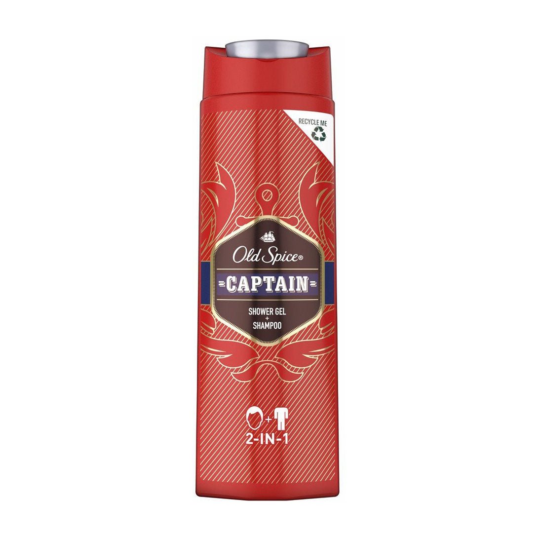 Old Spice Captain Shower Gel + Shampoo 2 In 1 – 400ml - Bloom Pharmacy