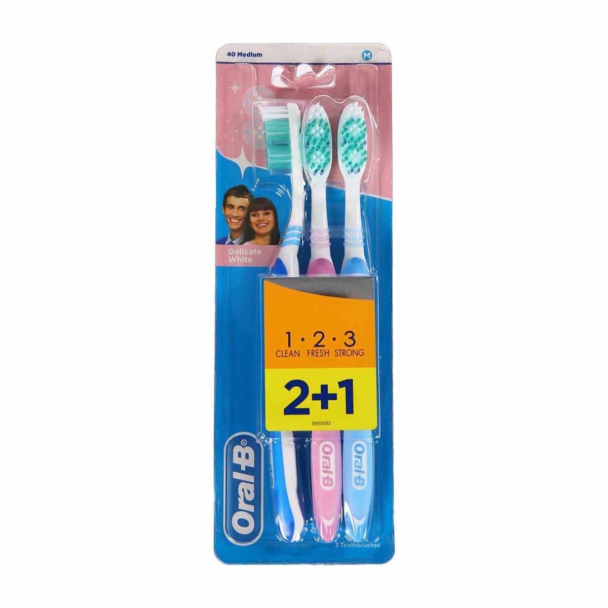 Oral-B 2+1 Delicate White Toothbrush - 40 Medium - Bloom Pharmacy