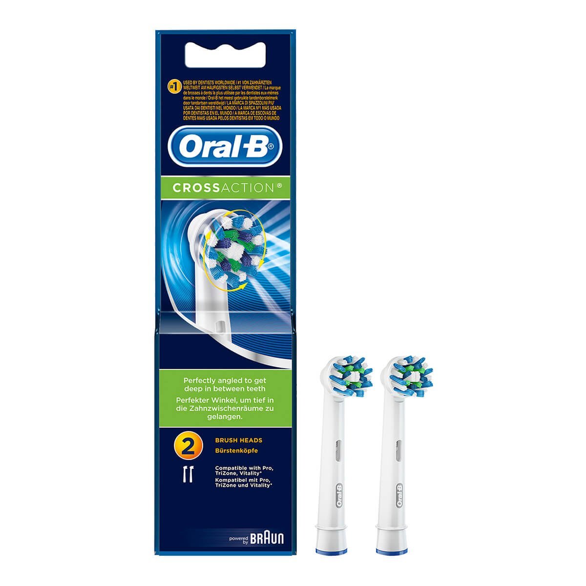 Oral-B Crossaction Replacement Heads - 2 Toothbrush Heads - Bloom Pharmacy