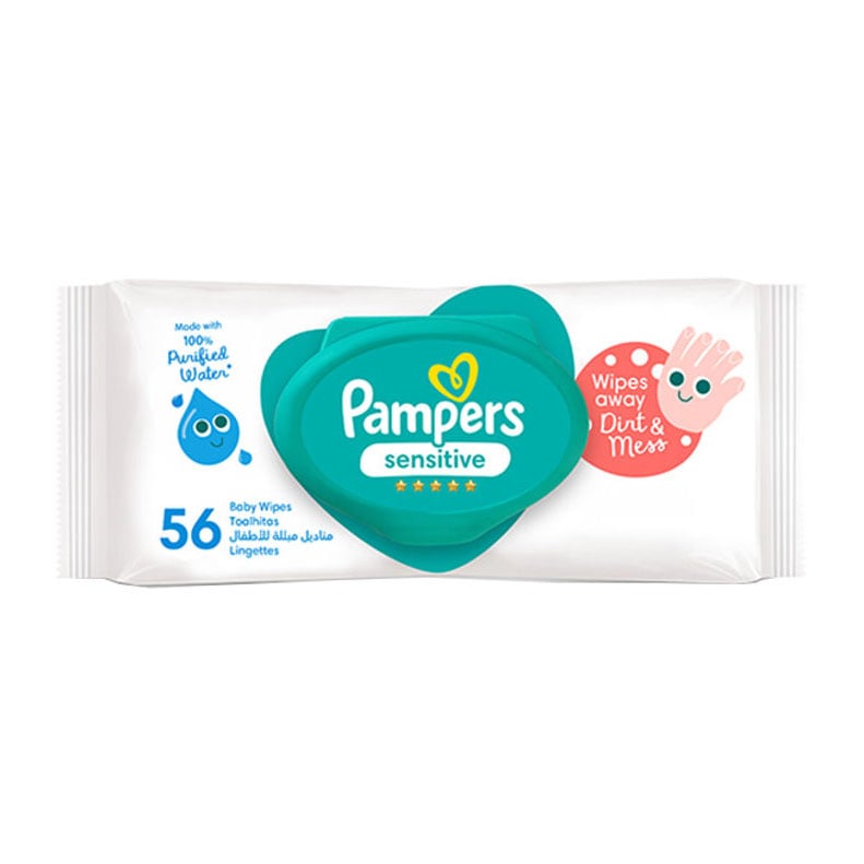 Pampers Sensitive Protect Baby Wipes - 56 Pcs - Bloom Pharmacy