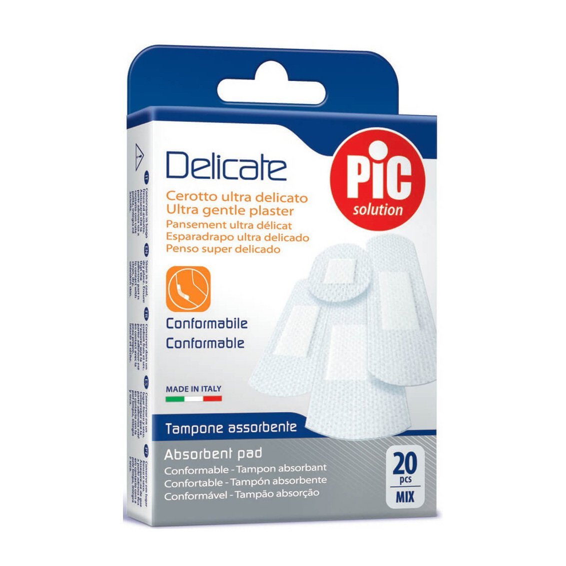 Pic Delicate Antibacterial Mix Plaster - 20Pcs - Bloom Pharmacy