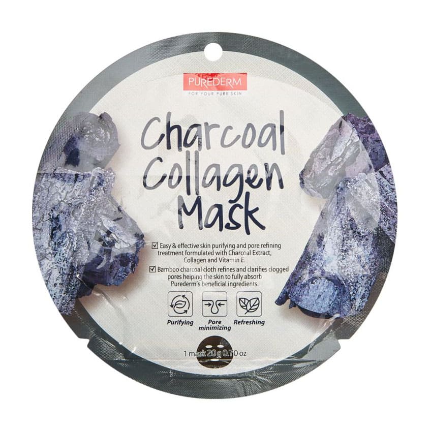 Purederm Charcoal Collagen Sheet Mask - 1 Sheet - Bloom Pharmacy