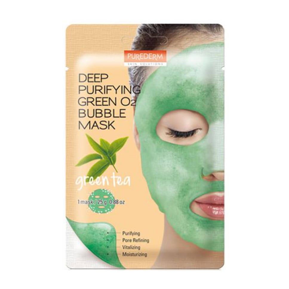 Purederm Deep Purifying Green Tea O2 Bubble Mask - 1 Mask - Bloom Pharmacy