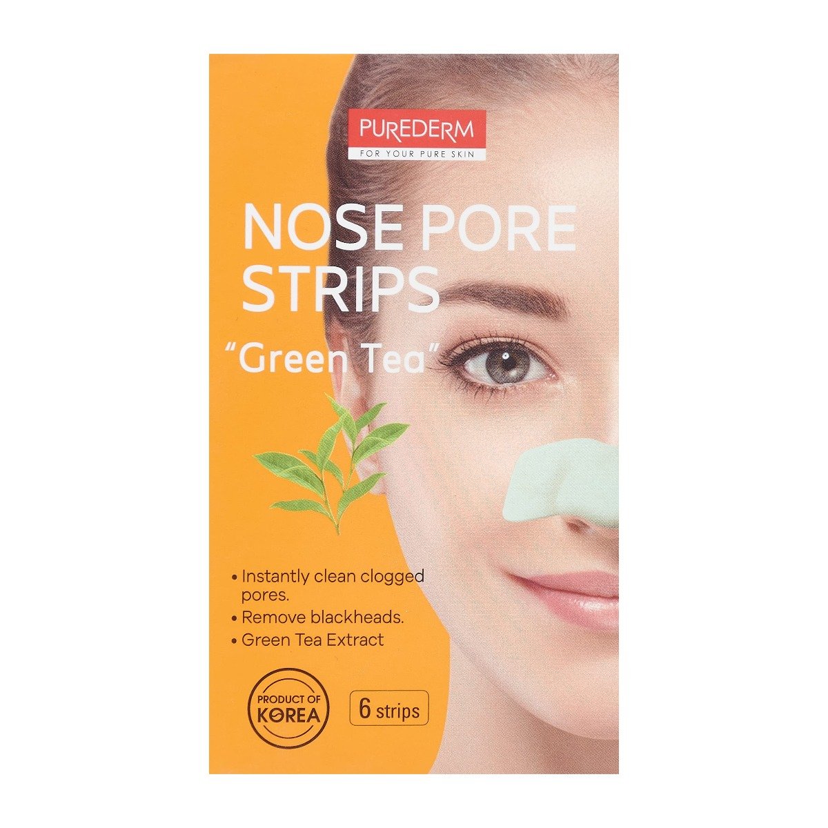 Purederm Nose Pore Strips Green Tea - 6pcs - Bloom Pharmacy