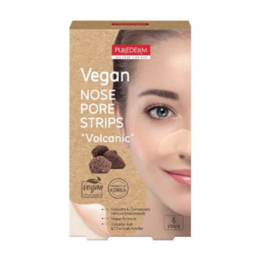 Purederm Vegan Nose Pore Strips Volcanic – 6pcs - Bloom Pharmacy