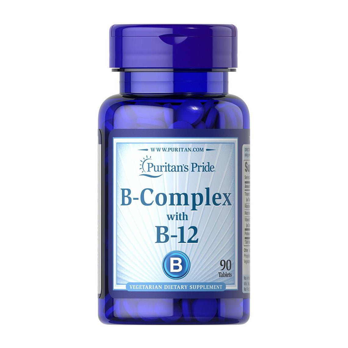 Puritan's Pride B-Complex With B-12 - 90 Tablets - Bloom Pharmacy