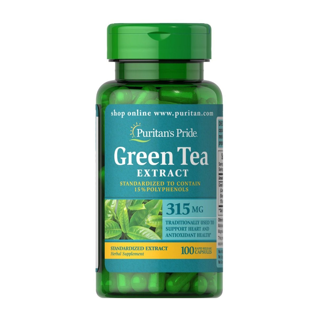 Puritan’s Pride Green Tea Standardized Extract 315 mg – 100 Capsules Puritan’s Pride Green Tea Standardized Extract 315 mg – 100 Capsules