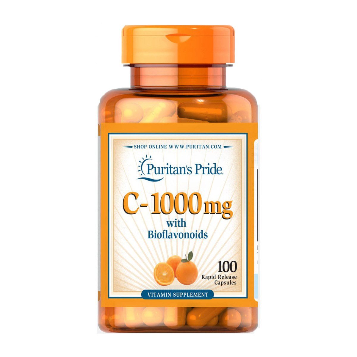 Puritan's Pride Vitamin C-1000 mg with Bioflavonoids and Rose Hips - 100 Caplets - Bloom Pharmacy