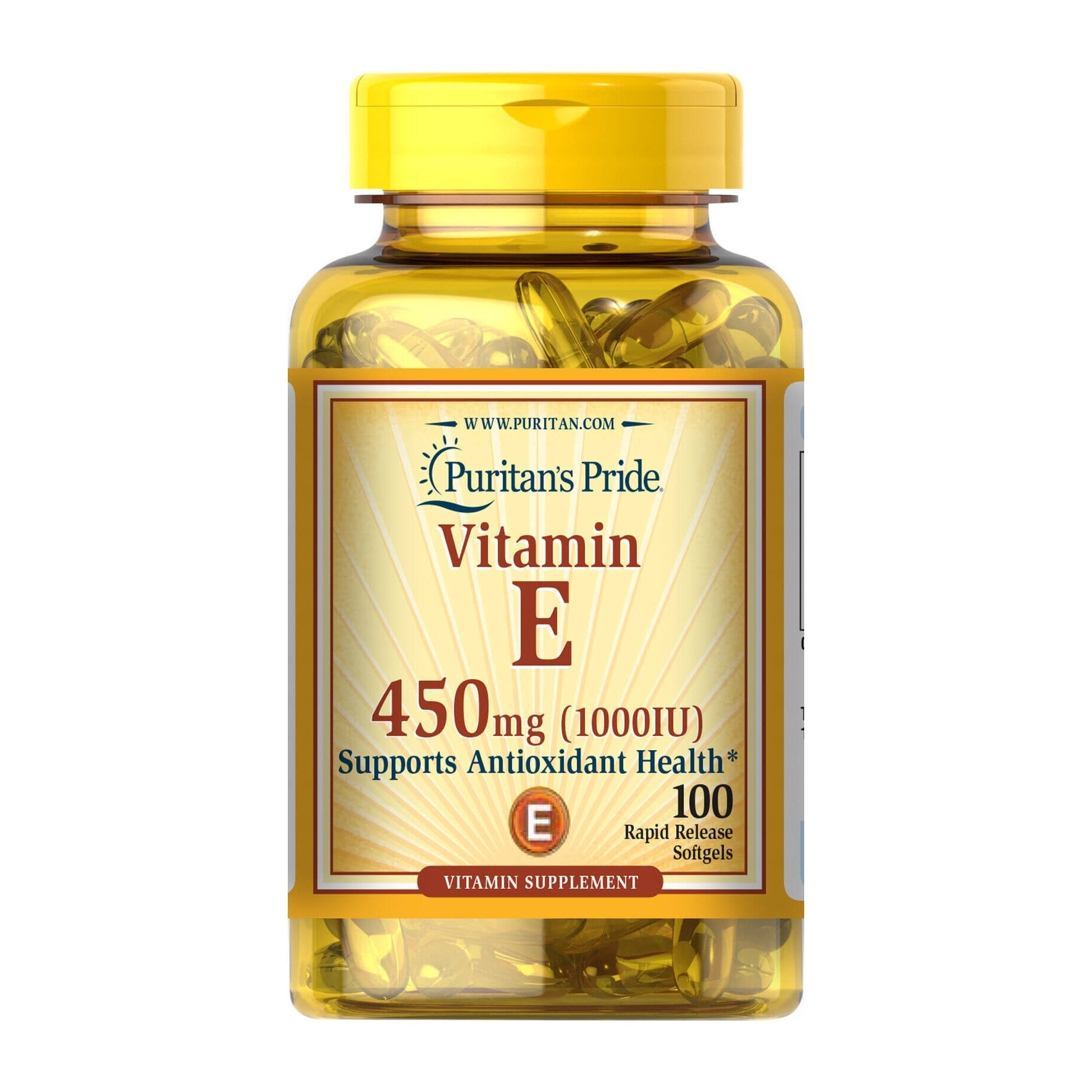 Puritan's Pride Vitamin E 450mg 1000IU - 100 Softgels - Bloom Pharmacy