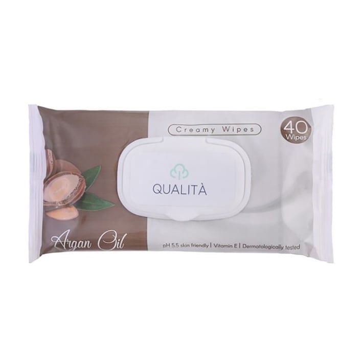 Qualita Argan Oil Creamy Wipes - 40 Wipes - Bloom Pharmacy