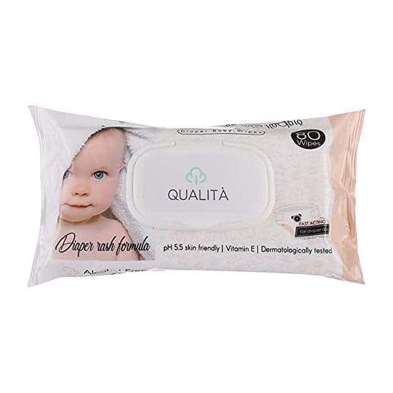 Qualita Diaper Rash Formula Baby Wipes - 80 Wipes - Bloom Pharmacy