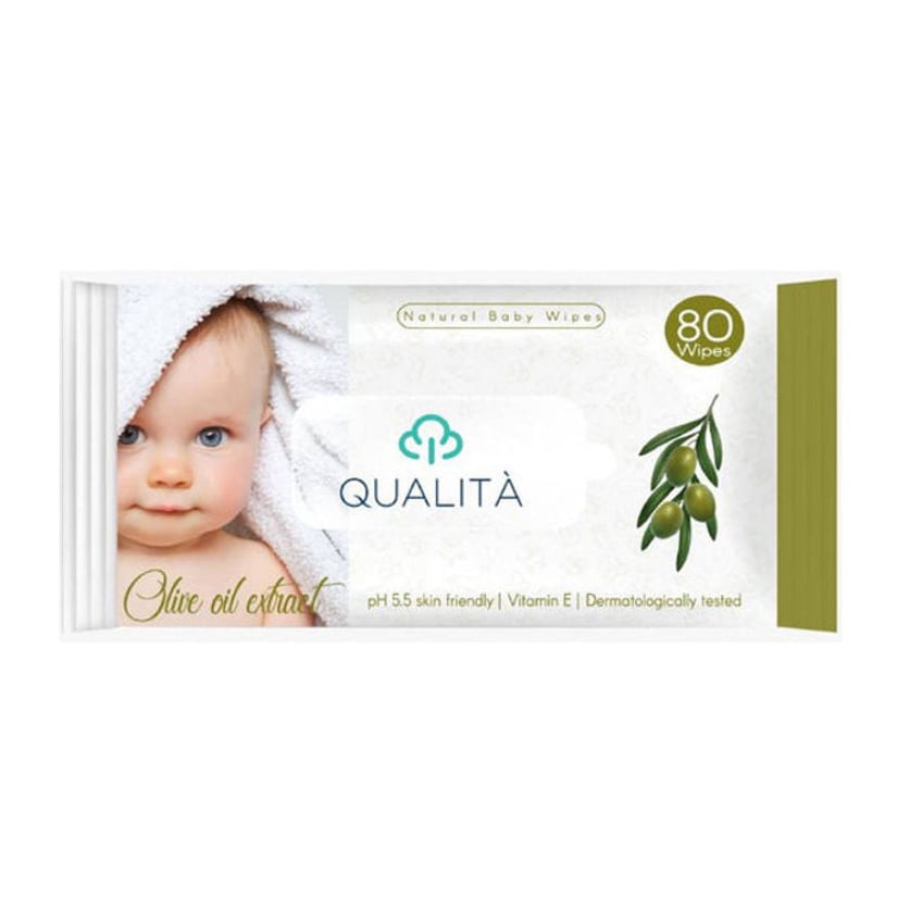 Qualita Nature Baby olive oil Extract Wipes – 80 Wipes - Bloom Pharmacy