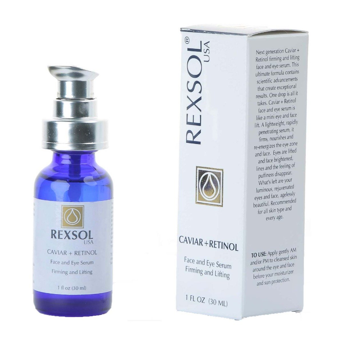 Rexsol Caviar + Retinol Face and Eye Serum - 30ml - Bloom Pharmacy
