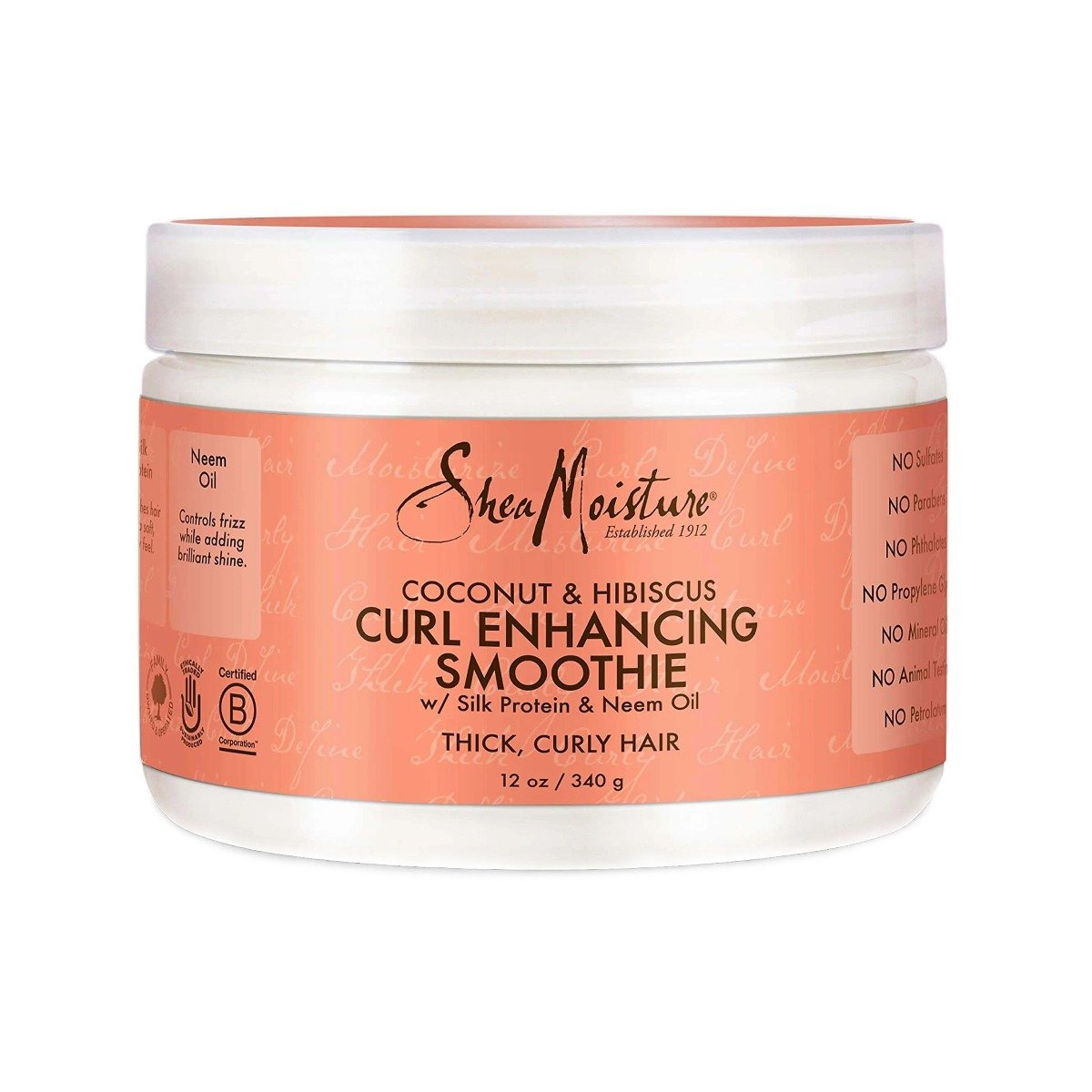 Shea Moisture Coconut & Hibiscus Curl Enhancing Smoothie Styling Cream - 340gm - Bloom Pharmacy