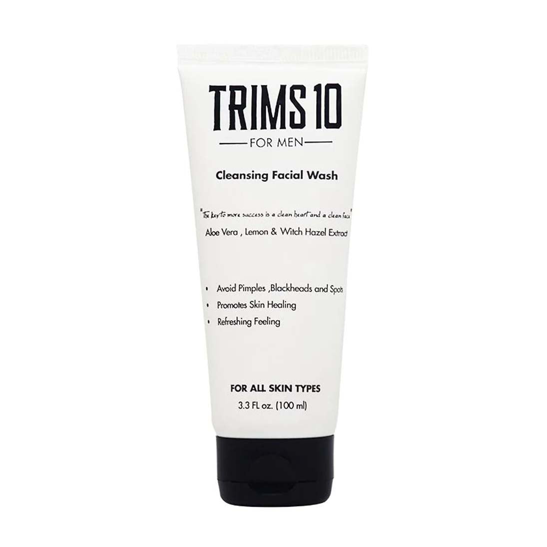 Trims10 Aloe Vera & Witch Hazel Extract Facial Cleanser For Men - 100ml - Bloom Pharmacy