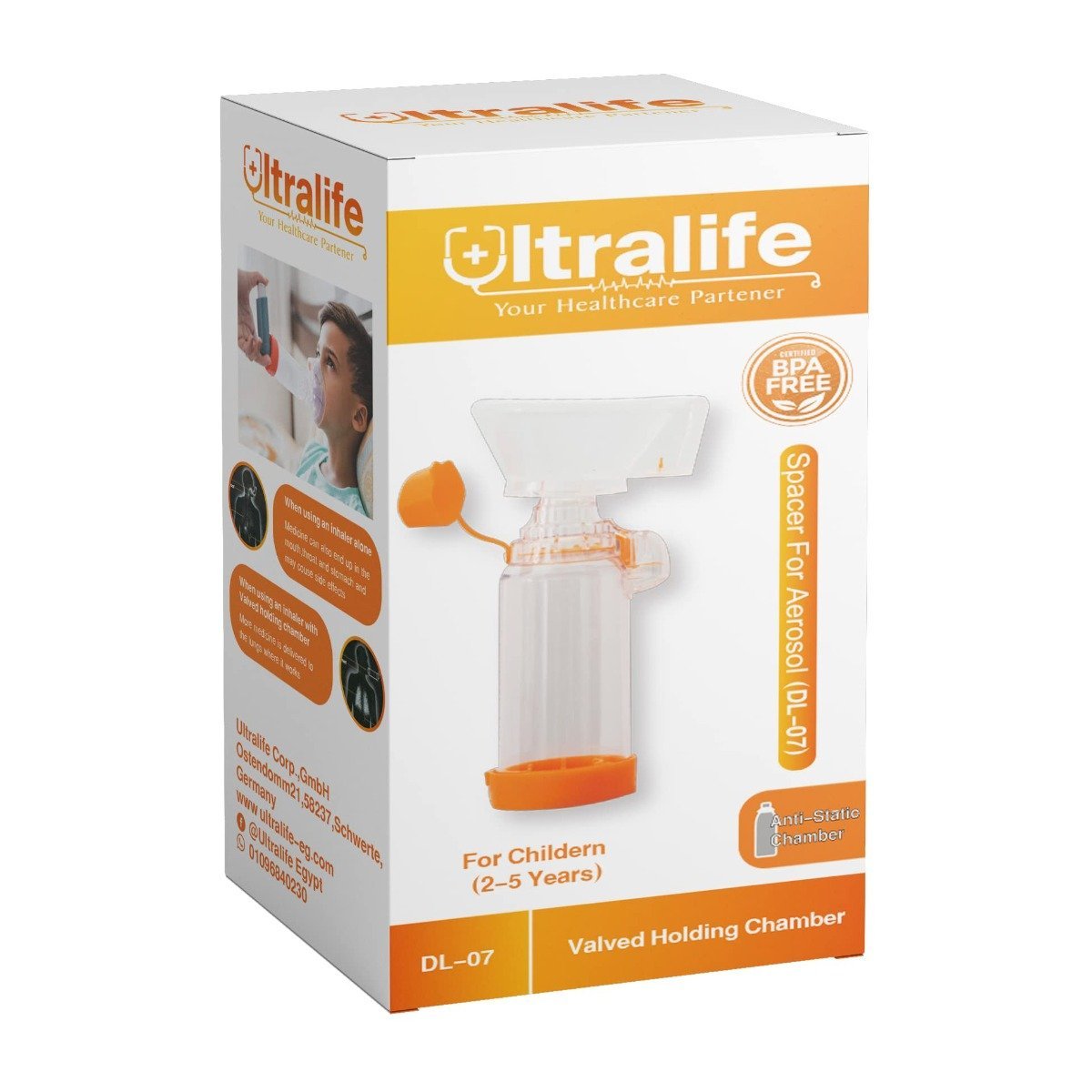 Ultralife Aero Chamber Dl-07 For Children - 2-5 Years - Bloom Pharmacy