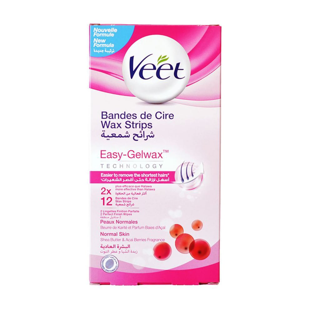 Veet Wax Strips for Normal Skin – 12 Count - Bloom Pharmacy