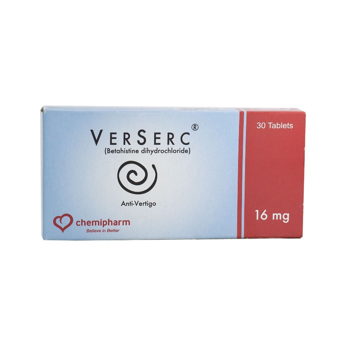 Verserc 16 mg - 30 Tablets - Bloom Pharmacy